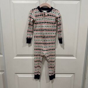 Hanna Andersson Organic Cotton Fair Isle Pajamas Kids Size 3 90cm Snug Fit‎